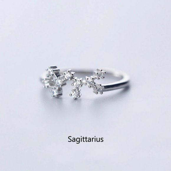 Sterling Silver Zodiac Resizable Ring-Sagittarius - Picture 1 of 6